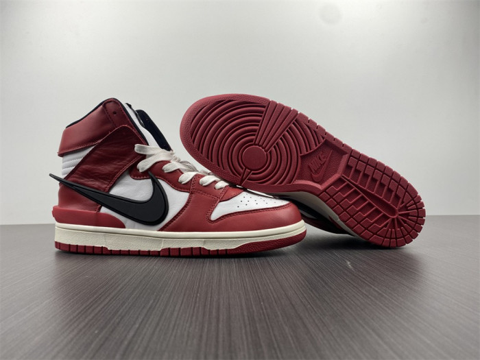ambush x nike dunk high varsity red black white cu7544-102