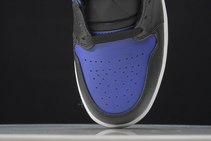 jordan 1 mid hyper royal tumbled leathe 554724-077