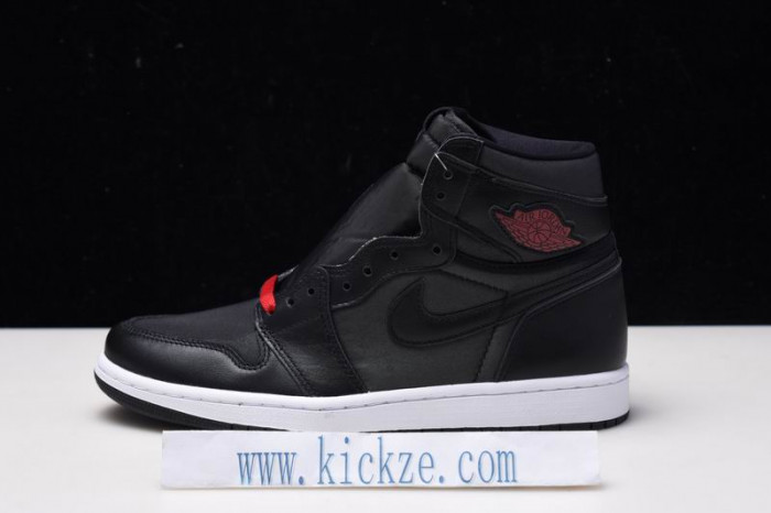 jordan 1 retro high black satin gym red - 555088-060