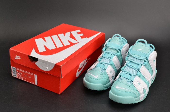 nike air more uptempo gs “island green” womens 415082-300