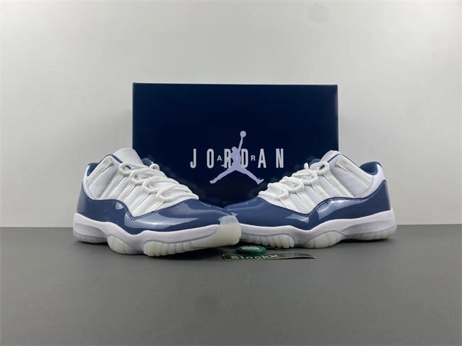 Sporty Air Jordan 11  White navy blue FV5104- 4090
